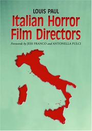 Cover of: Italian horror film directors by Paul, Louis