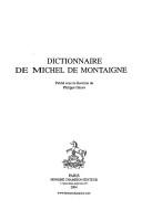 Cover of: Dictionnaire de Michel de Montaigne