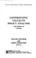 Cover of: Confronting values in policy analysis by Frank Fischer and John Forester, editors.