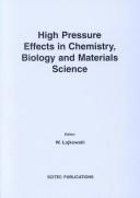 Cover of: High Pressure Effects in Chemistry, Biology and Materials Science (Defect & Diffusion Forum)