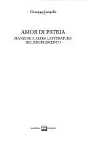 Cover of: Amor di patria: Manzoni e altra letteratura del Risorgimento