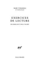 Cover of: Exercices de lecture: de Rabelais à Paul Valéry