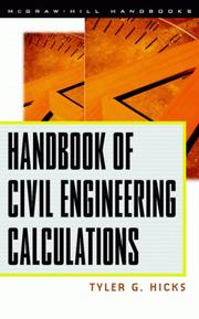 Cover of: Handbook of Civil Engineering Calculations by Tyler G. Hicks, Tyler G. Hicks