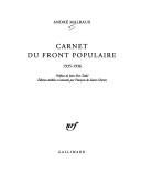 Cover of: Carnet du front populaire: 1935-1936