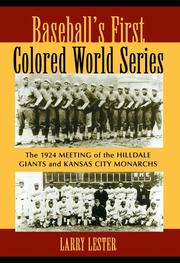 Cover of: Baseball's First Colored World Series by Larry Lester