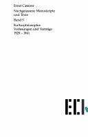 Cover of: Kulturphilosophie by Ernst Cassirer
