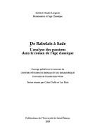 Cover of: De Rabelais à Sade: l'analyse des passions dans le roman de l'âge classique