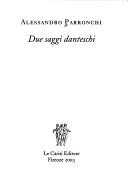 Cover of: Due saggi danteschi