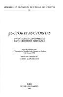 Cover of: Auctor et auctoritas by réunis sous la direction de Michel Zimmermann.