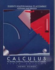 Cover of: Student's Solutions Manual to Accompany Hoffman/Bradley Calculus: For Business, Economics, and the Social and Life Sciences