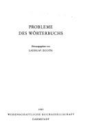 Cover of: Probleme des Wörterbuchs