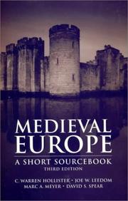 Cover of: Medieval Europe: a short sourcebook