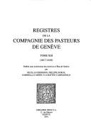 Cover of: Registres de la Compagnie des Pasteurs de Genève.