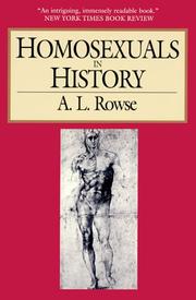 Cover of: Homosexuals in history by A. L. Rowse