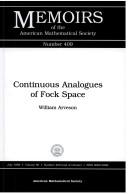 Cover of: Continuous analogues of Fock space