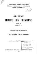 Cover of: Traité des principes. by Origen comm