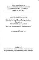 Cover of: Griechische Tragödie und zeitgenössische Rezeption: Aristophanes und Gorgias : zur Frage einer angemessenen Tragödiendeutung