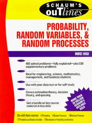 Cover of: Schaum's Outline of Probability, Random Variables, and Random Processes by Hwei Hsu