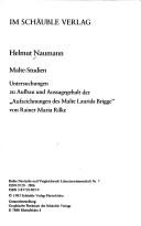 Cover of: Malte-Studien: Untersuchungen zu Aufbau und Aussagegehalt der "Aufzeichnungen des Malte Laurids Brigge" vonRainer Maria Rilke