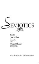 Cover of: Semiotics 1981