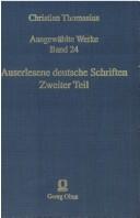 Cover of: Auserlesene deutsche Schriften