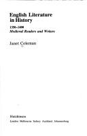 English literature in history by Coleman, Janet.