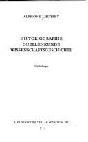 Cover of: Historiographie. Quellenkunde, Wissenschaftsgeschichte.