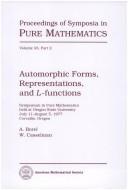 Cover of: Automorphic forms, representations, and L-functions by Symposium in Pure Mathematics (1977 Oregon State University)