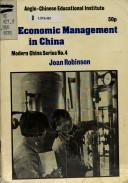 Cover of: Economic management in China by Robinson, Joan