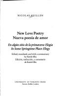 Cover of: New love poetry by Nicolás Guillén