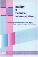Cover of: Quality Of Technical Documentation.(Utrecht Studies in Language and Communication 3) by Michael Steehouder, Carel Jansen, Michael Steehouder, Carel Jansen