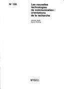 Cover of: nouvelles technologies de communication: orientations de la recherche