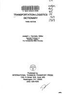 Cover of: Transportation Logistics Dictionary (A Transport Press Title)