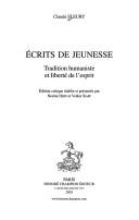 Cover of: Ecrits de jeunesse: tradition humaniste et liberté de l'esprit