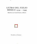 Cover of: Letras del exilio: México 1939-1949