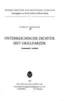 Cover of: Österreichische Dichter seit Grillparzer. by Robert Mühler