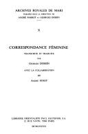 Cover of: Correspondance féminine by Georges Dossin