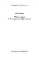 Cover of: Althochdeutsch als Anfang deutscher Sprachkultur by Stefan Sonderegger