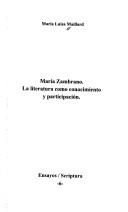 Cover of: María Zambrano, la literatura como conocimiento y participación