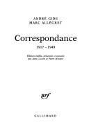 Cover of: Correspondance, 1917-1949 by André Gide