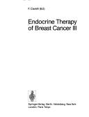 Cover of: Endocrine therapy of breast cancer