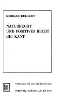 Cover of: Naturrecht und positives Recht bei Kant
