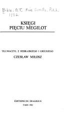 Cover of: Księgi pięciu megilot