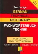 Routledge German technical dictionary by Routledge Staff