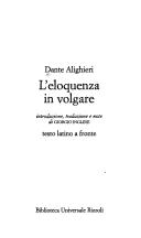 De vulgari eloquentia by Dante Alighieri