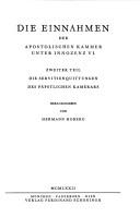 Cover of: Die Einnahmen der Apostolischen Kammer unter Innozenz VI by Hermann Hoberg