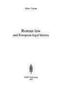 Cover of: Roman Law and European Legal History by Ditlev Tamm, Ditlev Tamm