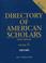 Cover of: Directory of American Scholars: History (Directory of American Scholars Vol 1: History)