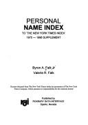 Cover of: Personal name index to "The New York Times index," 1975-1996 supplement by Byron A. Falk