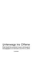 Cover of: Unterwegs ins Offene: erste Gedichte aus einem neuen Jahrtausend